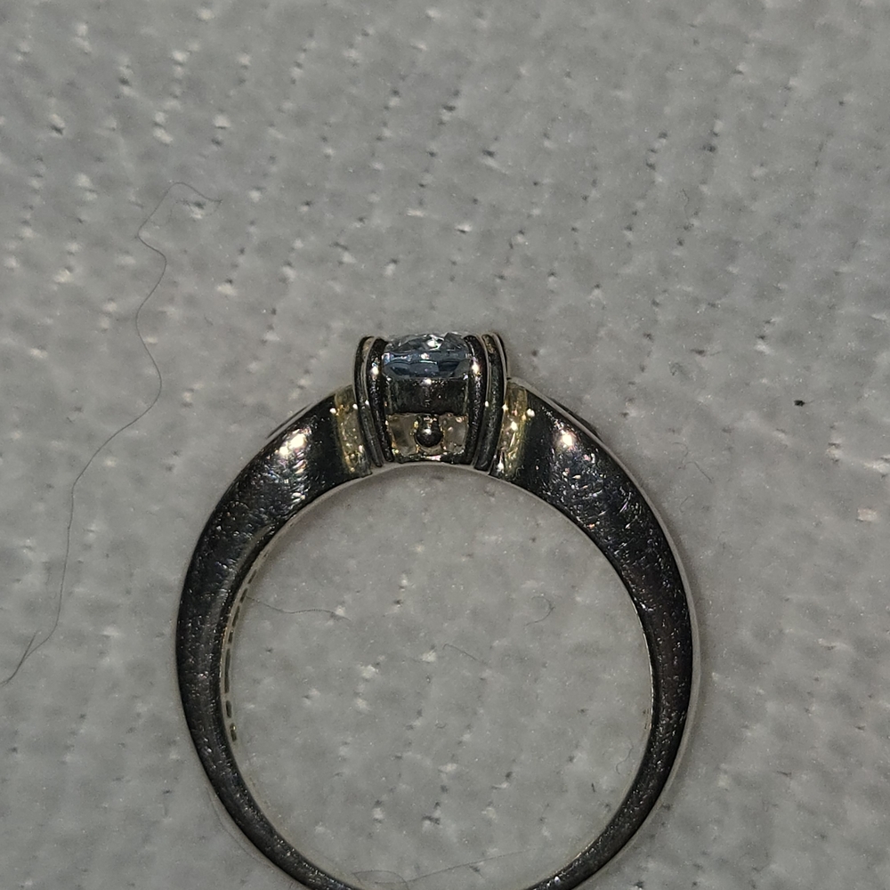AQUAMARINE. SAPPHIRE SILVER RING - Picture 3 of 4